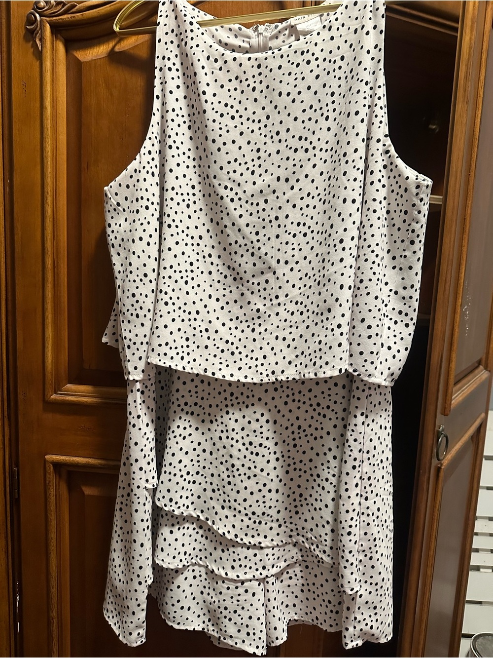 Main Strip Black Polka Dot White Romper